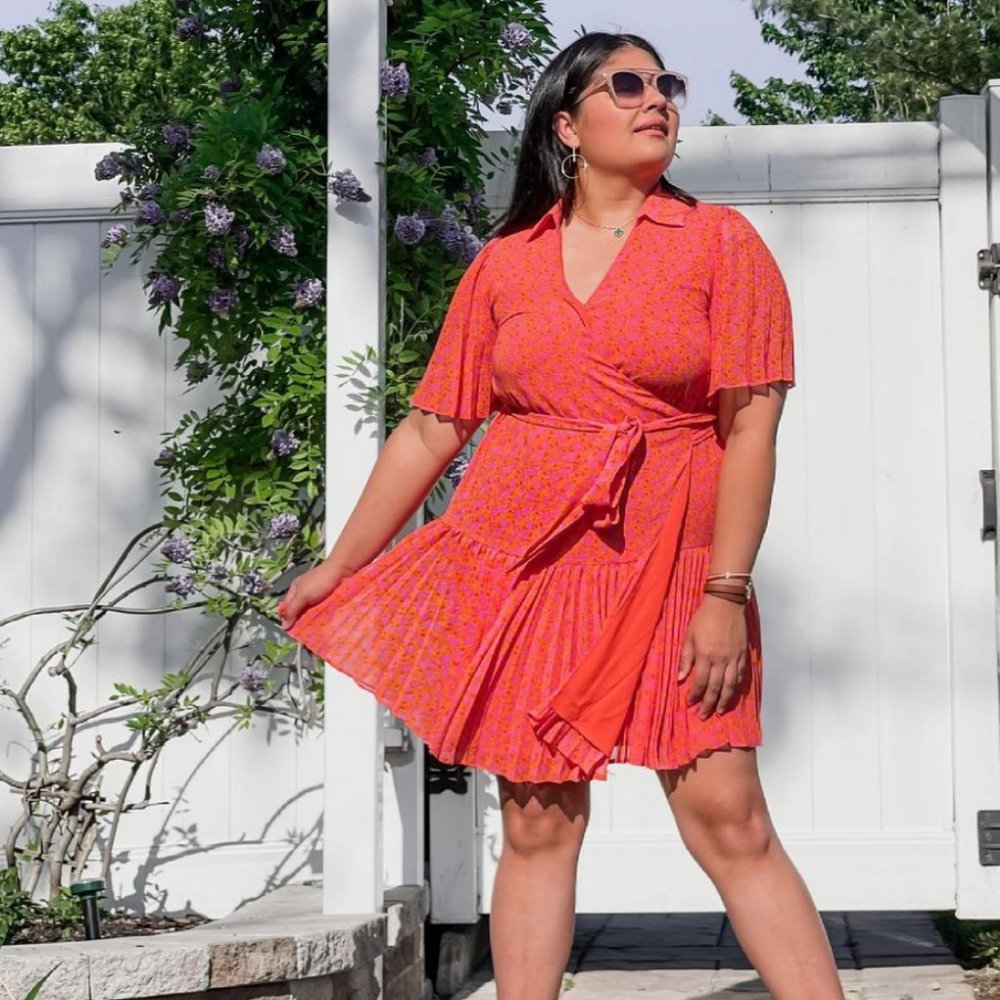 ALEXIS x TARGET Floral Flutter sleeve pleated wrap